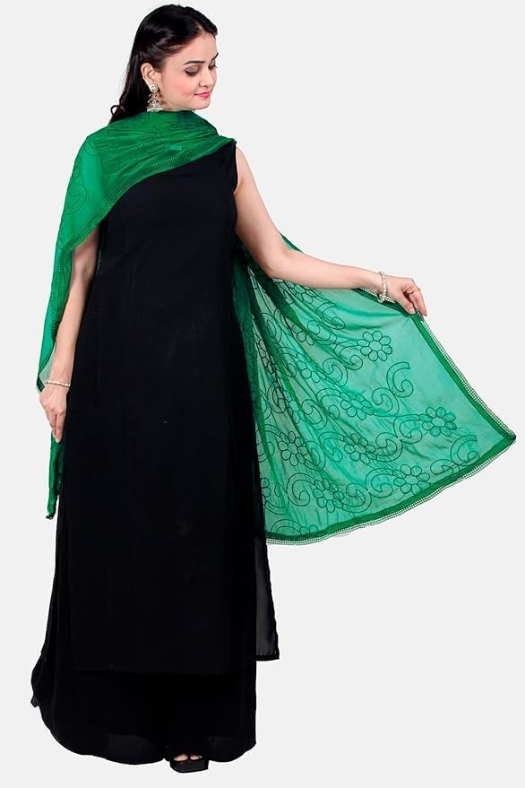 Chandrakala Chiffon Dupatta for Women,Shawl Scarf Wrap Chunni,(D285-P) - Image 5