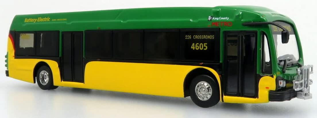 Iconic Replicas Proterra Catalyst ZX5 Diecast Bus King Country Metro, Seattle Washington 1:87-HO Scale New in The Box