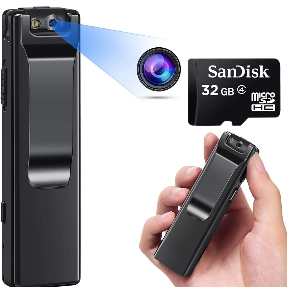 TECHNOVIEW Wired 1080p 5MP, 110° Viewing Area, A3 Body Camera Portable Device with Long Working, Nigh Lamp, Motion Activated, Indoor and Outddor Security Cam -A3 Black-image-42