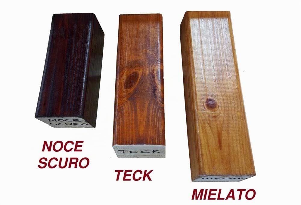 Pensilina da esterno in legno lamellare, copertura in policarbonato compatto Bronzato, Modello Legno Riccio, dimensioni 100 x 200 cm, colore legno Teck