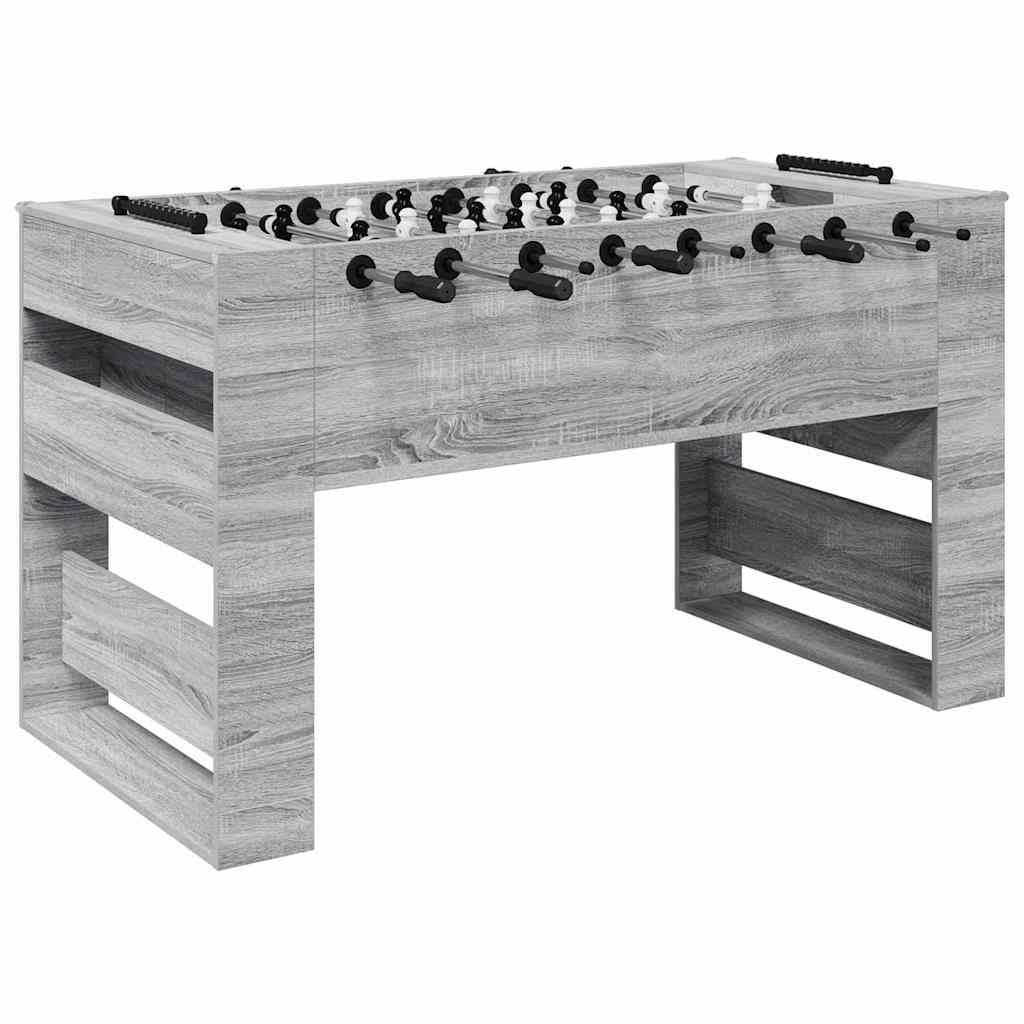 Mesa de futbolín con diseño de Sonoma gris 146,5 x 74 x 85 cm – Mesa de futbolín estable con asas ergonómicas para jugar en interiores