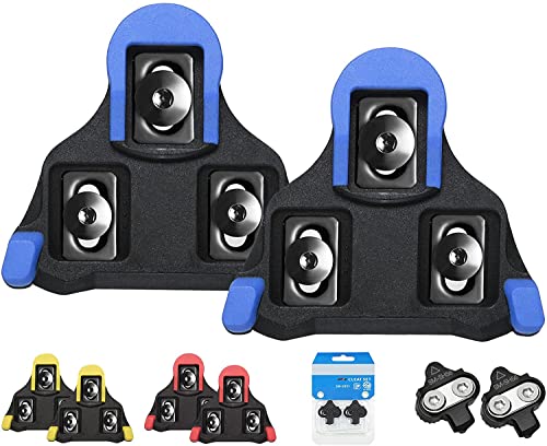 Naacoo Spd Road Bike Cleats For Shimano Speed-Sl Sm-Sh10 Sh11 Sh12 Cleats- Indoor Outdoor Peleton Spin Cycling Pedals Cleat & Bicycle Clips Set(Cleats-Blue) #TOP25