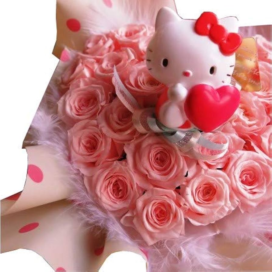 Amazon | キティ 花 ハート プリザーブドフラワー ギフト キティ