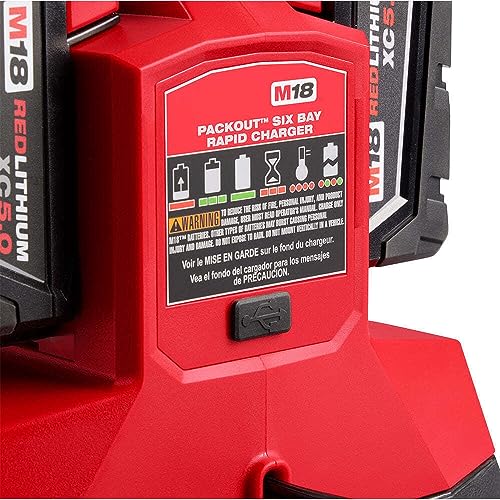 Fits Milwaukee M18 PACKOUT 18V Lithium-Ion Six Bay Rapid Charger Jobsite Station 48-59-1809