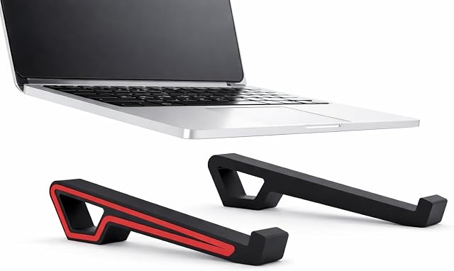 Laptop Stand for Desk – Ventilated Laptop Riser for Cooling & Airflow, Portable Computer Stand for Office & Home, Stable Lightweight Design for Better Posture