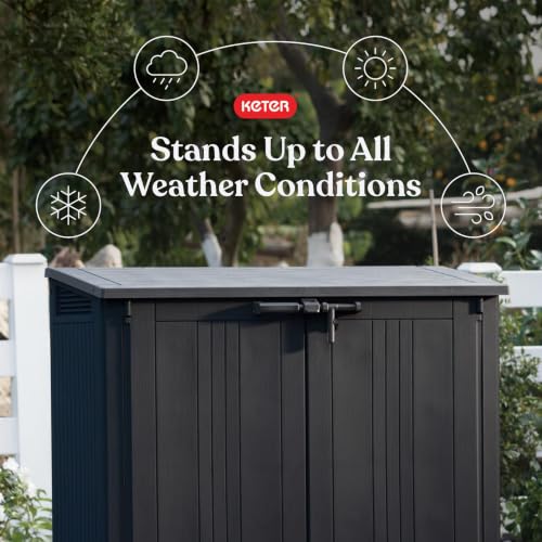 Image of Keter Store-It-Out Prime 4.3 x 3.7 ft. Outdoor Resin Storage Shed with Easy Lift Hinges, Perfect for Yard Tools, Pool Floats and Garden Accessories, Black