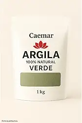 Argila 100% Natural - Branca, Cinza, Verde, Rosa, Amarela ou Vermelha - 1 kg Cor:Verde