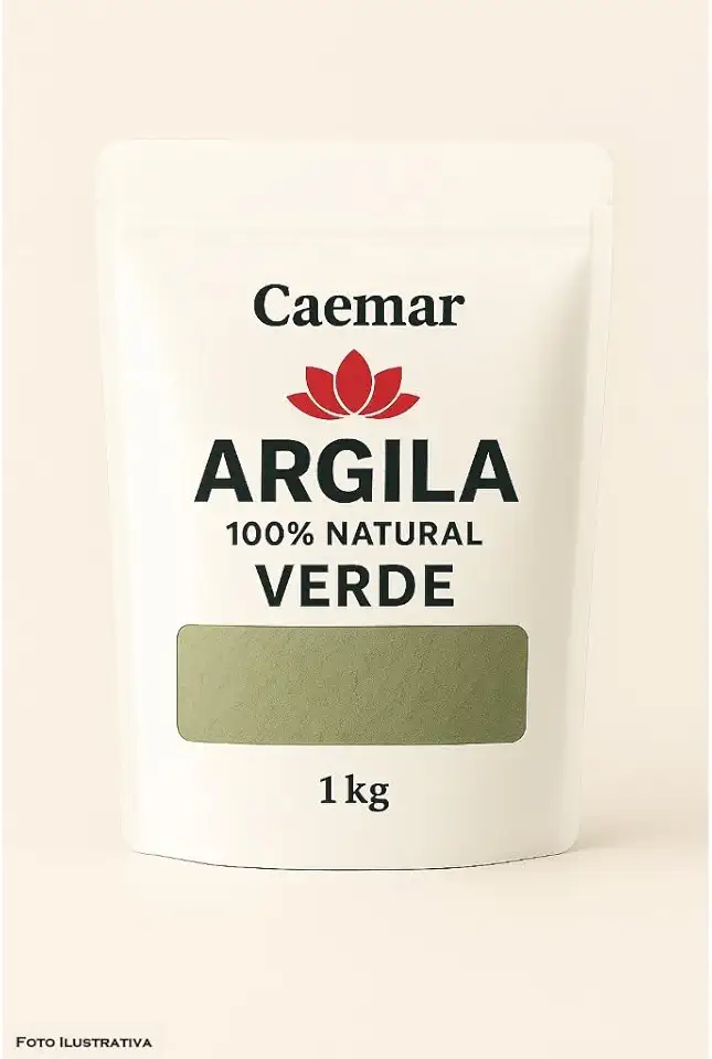 Argila 100% Natural - Branca, Cinza, Verde, Rosa, Amarela ou Vermelha - 1 kg Cor:Verde