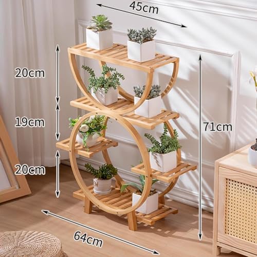 Support à plantes à 5 niveaux en bois noble pour terrasse et salon design