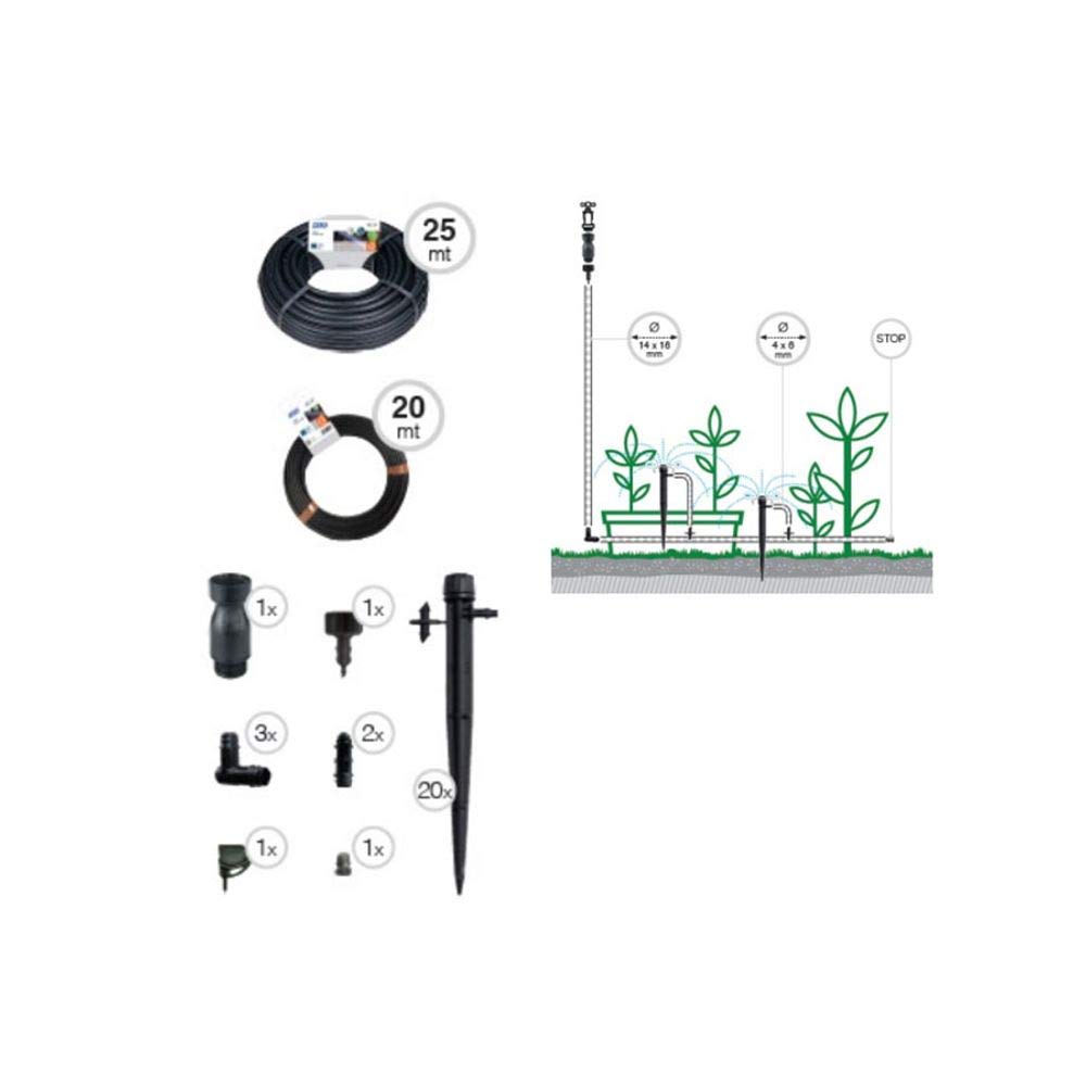 G.F. 8000-6105 Kit Irrigazione Goccia, 20 Vasi