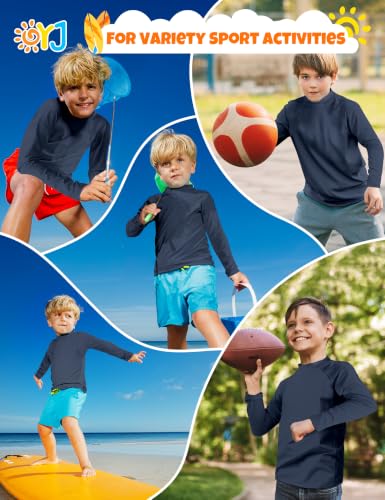 Image of Boys Rash Guard Swim Shirt Long Sleeve Rashguard UPF+ 50 SPF Sun Water Surfing Shirts for Toddler Kids Youth Teen 2T-16Y
