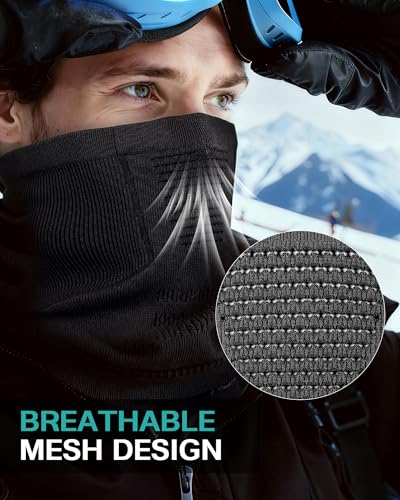 AOPREL Winter Neck Gaiter Breathable Neck Warmer Windproof Half-Face Mask | (1Pack or 2Pack) Ski Mask Seamless Stretch Scarf Unisex for Ski Snowboard Cold Weather Gear Outdoor - image 2