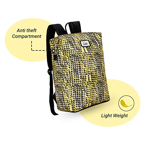 Image of Genie Mosaic Mustard Yellow 25 Ltrs Safepac (Premium Anti Theft Backpack for Girls /Women with 16 inch Laptop Compartment)