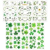 Qpout Tatouages temporaires Shamrock pour la Saint-Patrick Autocollants tatouages pour le visage et le corps