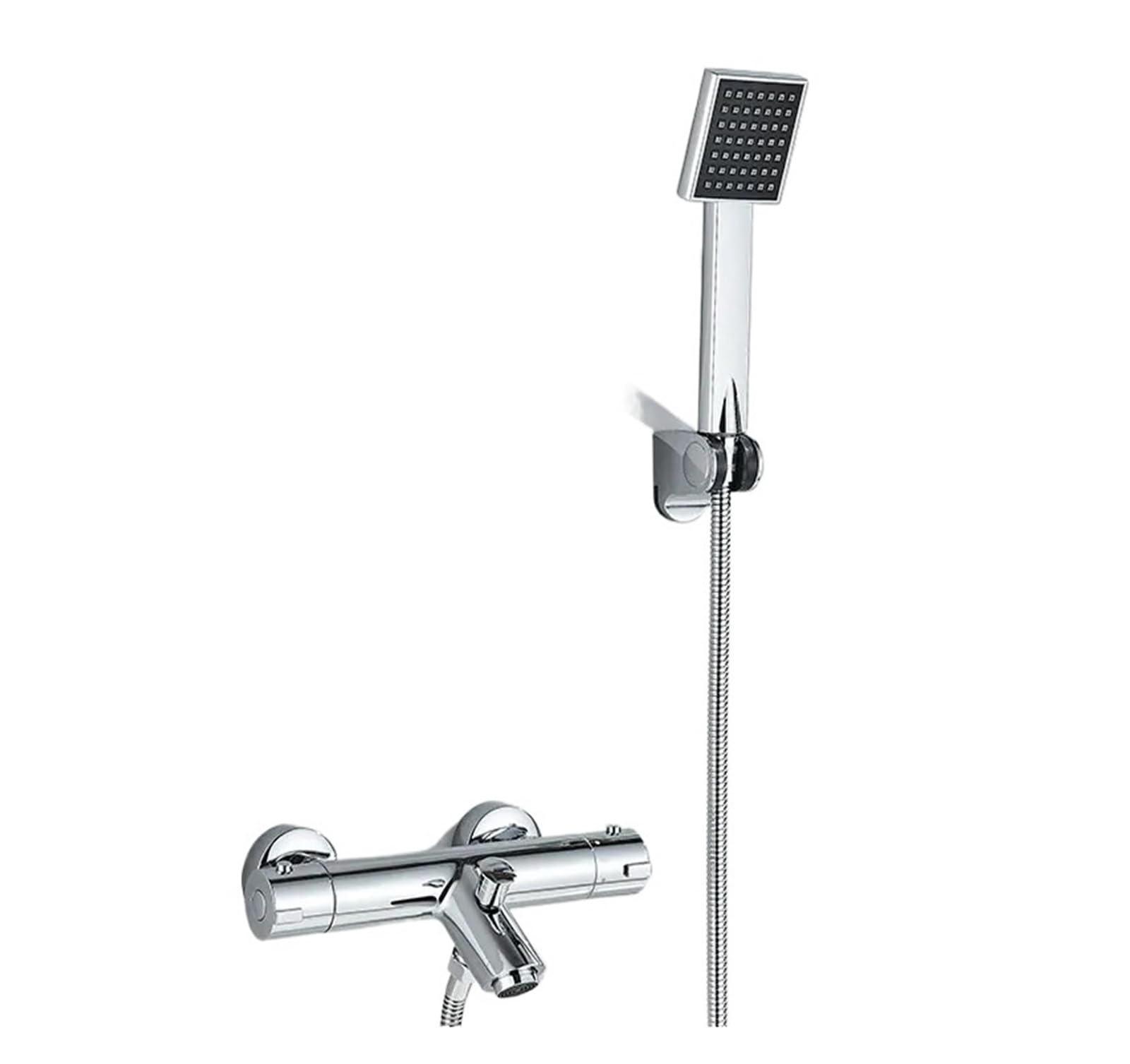 Thermostatic Shower Faucets Bathroom Thermostat Mixer Tap Hot and Cold Bathroom Mixer Mixing Valve Bathtub Faucet Accessories(Chrome 2)