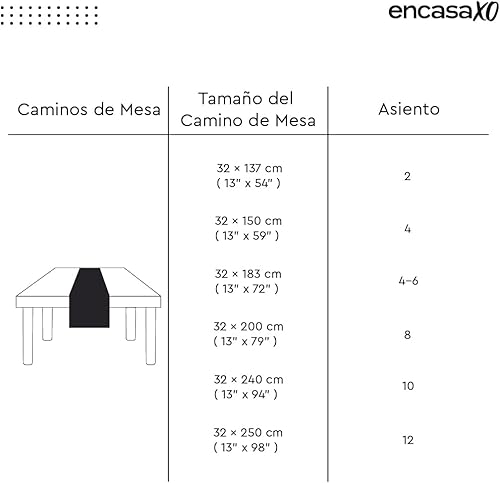 Miniatura 7 de Encasa XO Camino de mesa de comedor de 13 x 59 pulgadas, algodón acanalado fino teñido con hilo, azul marino sólido, lavable a máquina