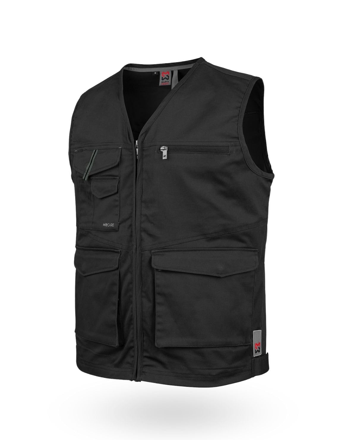 WÜRTH MODYF Arbeitsweste Stretch X – professionelle Arbeitsweste für Herren in Größe L – Arbeitskleidung für Handwerk & Industrie in schwarz