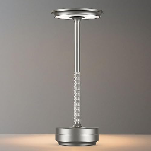 Miniatura 1 de EJQ Lámparas de mesa recargables inalámbricas, lámpara de escritorio portátil de 6000 mAh, impermeable, 3 colores de atenuación continua, luz de