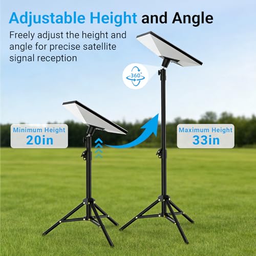 Image of Starlink Mini Tripod Mount with Adapter - Height Adjustable & 360 Tilt, Compatible with Starlink Mini Terminal, Portable Sturdy Stand for RV Camping & Outdoor Use