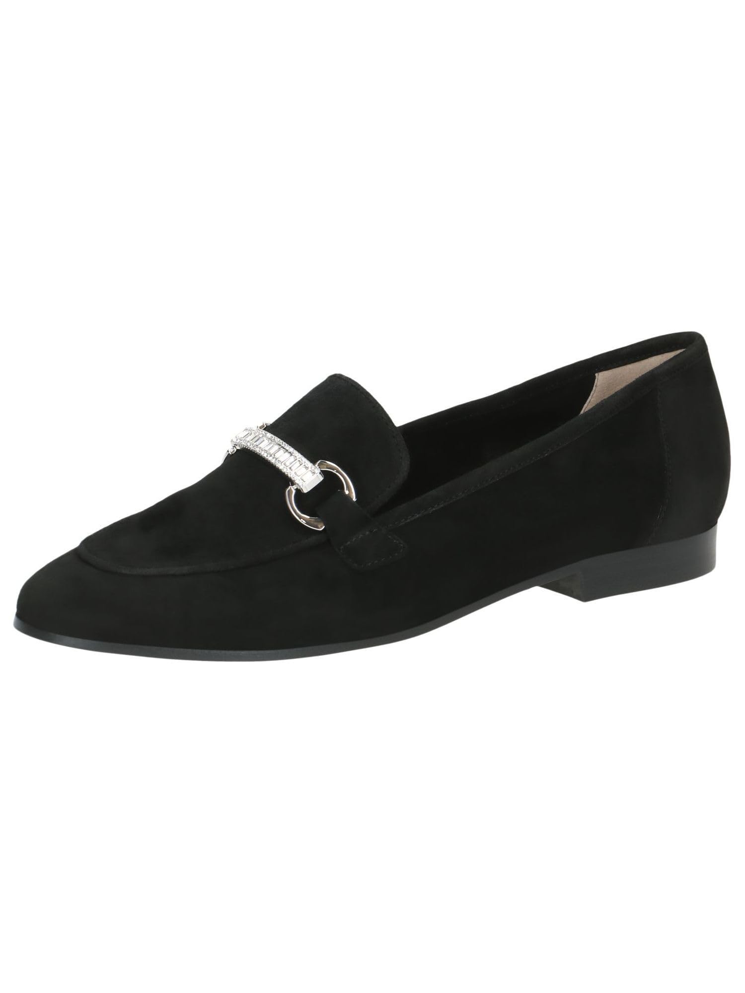 CAPRICE Women's Leather Loafers Elegant, Black (Black Suede), 6.5 UK