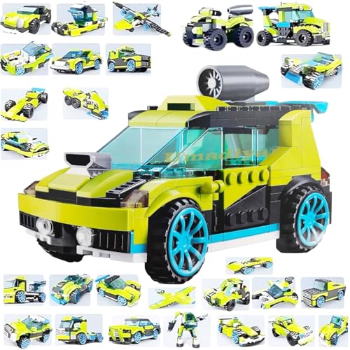 Image of Galaxy Hi-Tech Architect Block 30 in 1 Rocket Rally Racing Cars Building Blocks 241+ Pieces Creative Construction Toy for Kids DIY Brick Robot Jet Ship Models Play Build Skill Ideal for Boys & Girls
