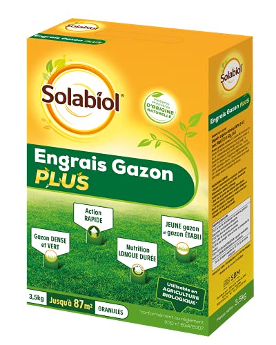 Solabiol SOGAZYPLUS35 SOLBAIOL SOGAZPLUS35 | Engrais Mini-Granulés Longue Durée sur La Croissance, La Couleur Et La Robustesse des Gazons | 3,5kg | 87m², Action Rapide