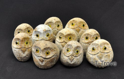 Small Boulder Owl Irregular Shaped 2.5In Tall Set Of 6 #TOP3