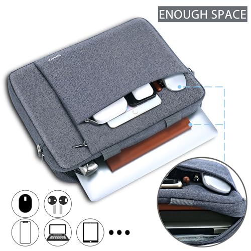 Ferkurn 17 17.3 Inch Laptop Bag Women Men Compatible with HP Envy Pavilion Omen/LG Gram/MSI/Dell Inspiron XPS/Lenovo Thinkpad/Acer, Shoulder Strap Carrying Briefcase Messenger Computer Bag Case, Grey - Image 4