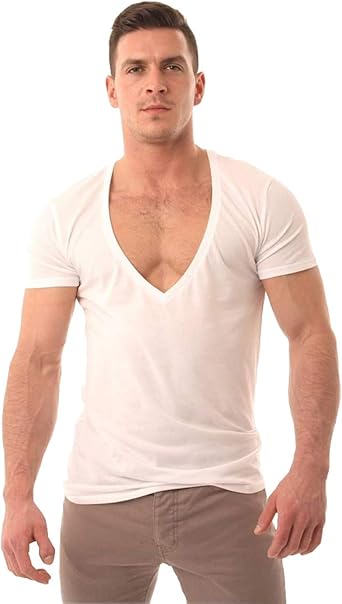 Mens deep v neck t shirts uk Clearance