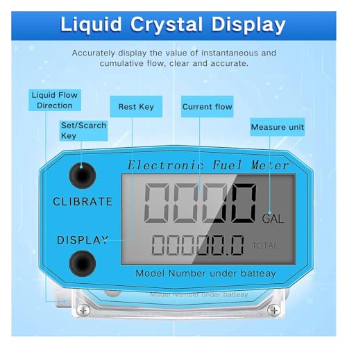 Débitmètre d'eau à affichage LCD précis pour compteur de carburant