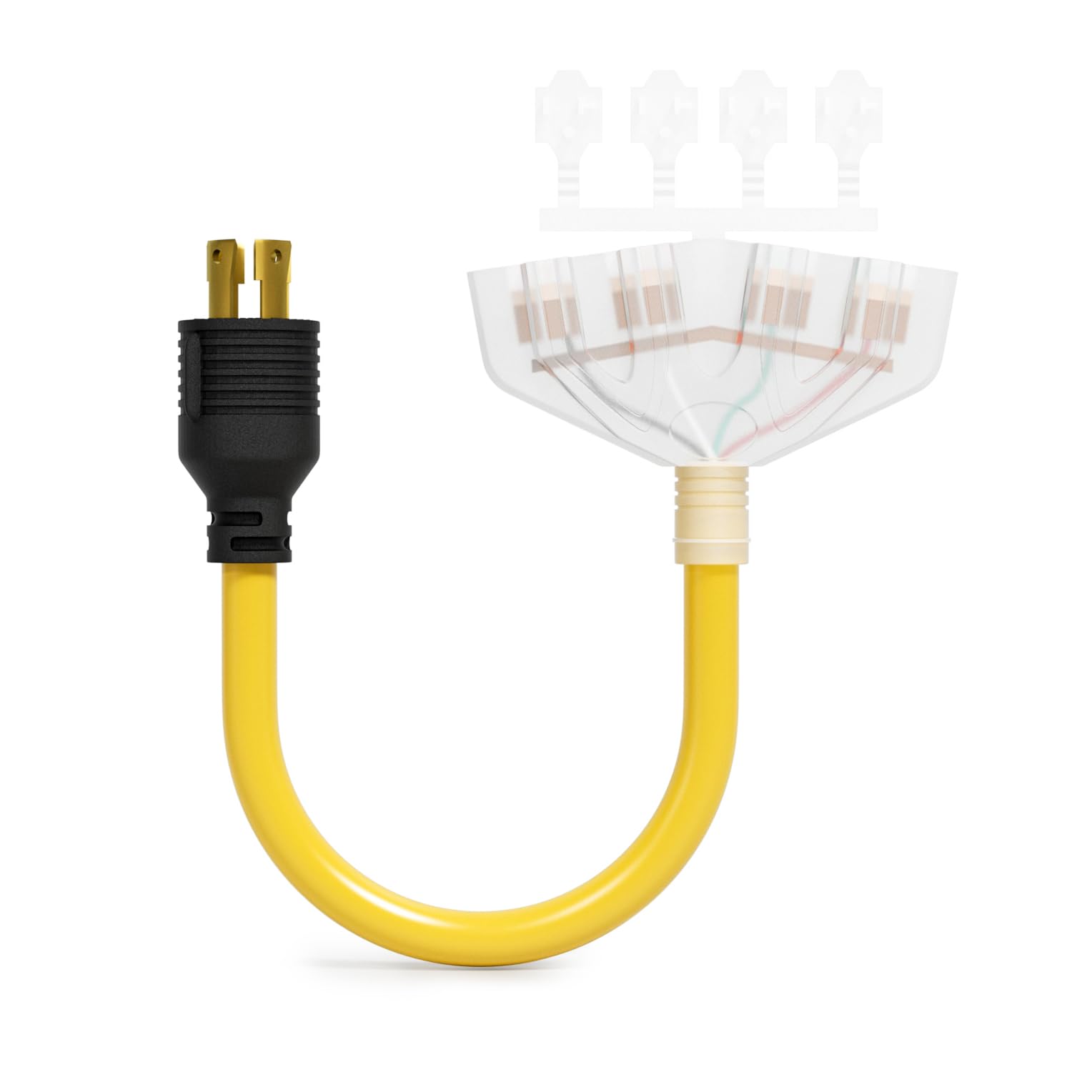 Yodotek 1.5FT NEMA L14-30/Four 5-20R Generator Locking Cord,30Amp 4-Prong 10 Gauge Distribution Cord,Generator Adapter, Household Cable,125/250V 30Amp