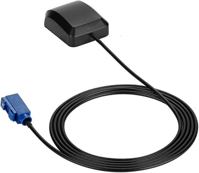 ASHATA Car Active GPS Antenna Fakra Adapter,Car GPS Antenna Aerial Adapter Fraka Plug 1.5m RG174 Cable 1575.42MHz,with Magnetic Base,for GPS Navigation System GPS Receivers Car DVR GPS Module