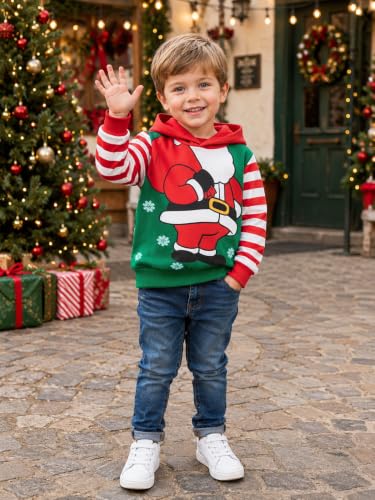 Image of Akyzic Baby Boys Dinosaurs Hoodie Boys Shark Pullover with Pocket Kids Truck Warm Sweatshirt Sweater
