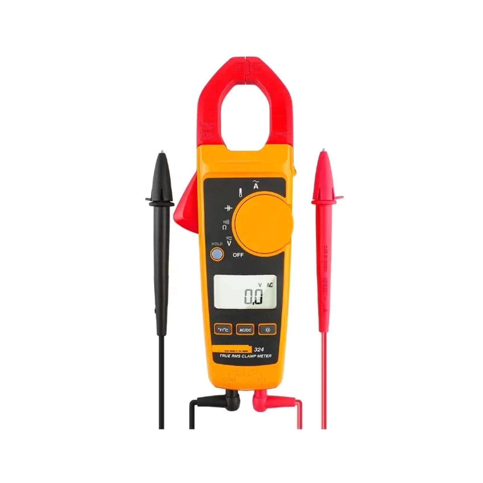 Kit de Pinza amperimétrica 324 F324 de 600 V CA y CC, 40 A/400 A CA, 30 mm, con Cables y Estuche Blando