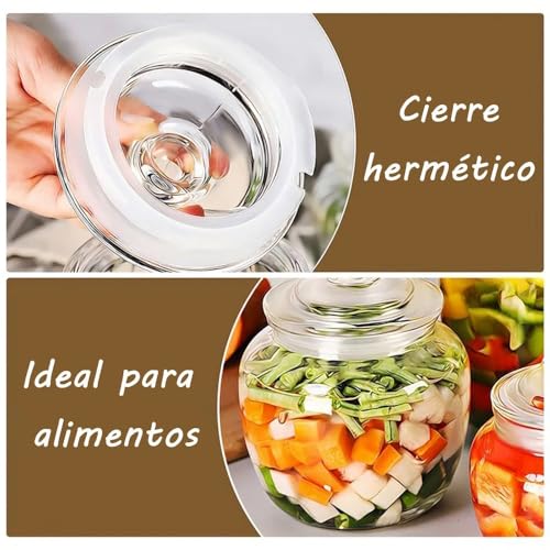 Miniatura 2 de Lolahome - Set De 3 Botes Bombonera De Cristal Transparente Con Tapa Hermética Para Alimentos - Capacidades: 2500ml, 1500ml, 650ml - Aptos Para Lavavajillas