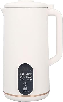 Nut Milk Maker Machine, Automatic Almond Milk Machine for Homemade Almond, Oat, Soy, Dairy Free Beverages, Vegetable Based Milk Maker with Delay Start, Heat Retention, Automatic Wash & Boil White US Plug 110V