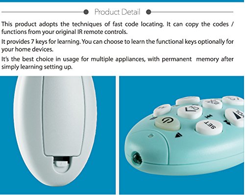 CHUNGHOP Universal IR Mini Learning Remote Control RM-L7 with 7 Keys for Projector TV VCR CBL DVD VCD CD SAT Smart Controller