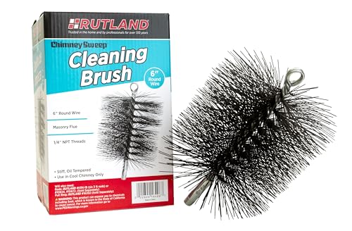 Rutland Products 16406 6-Inch Round Chimney Cleaning Brush, Red