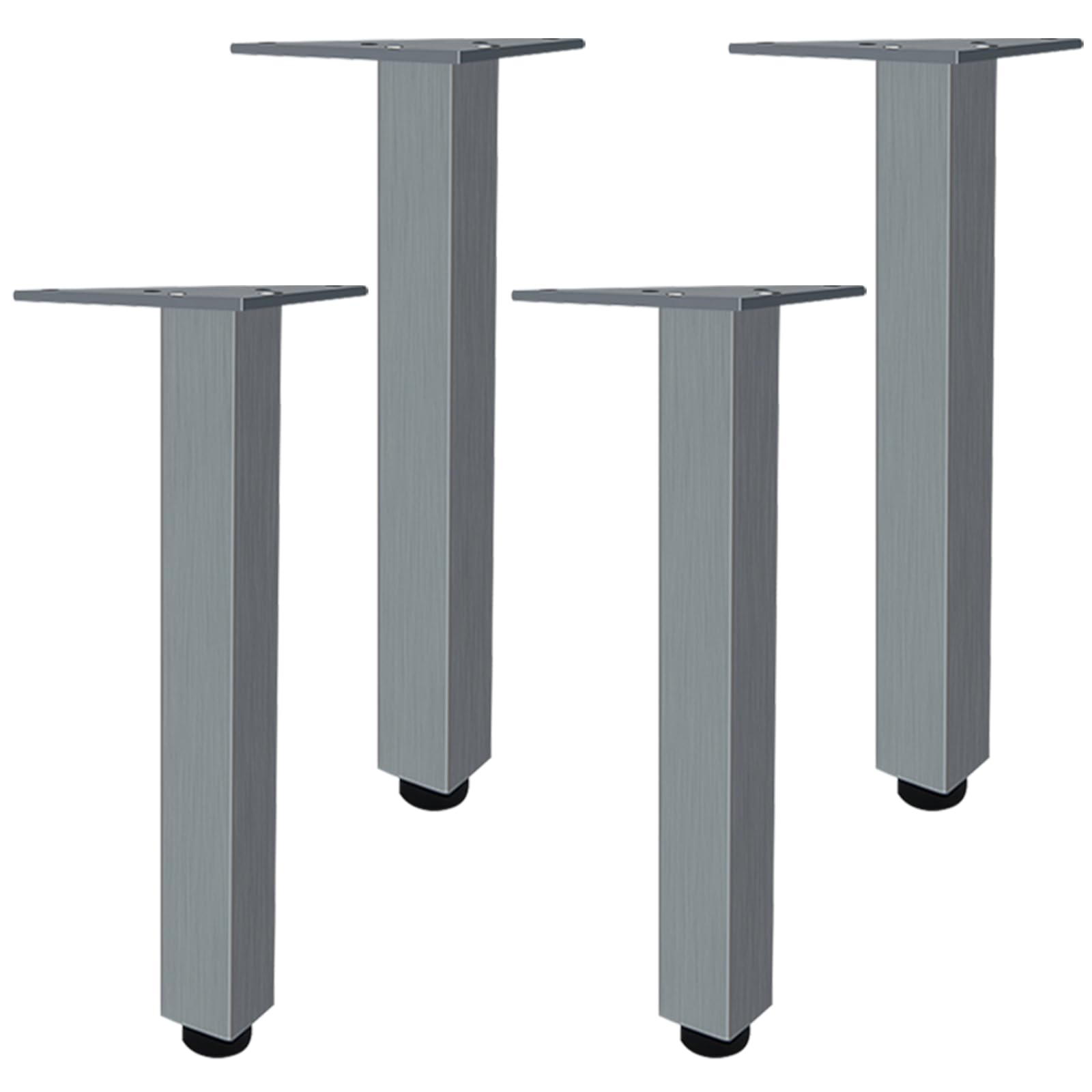 SZLXJMFL Gray, 4pcs Table Legs DIY Metal Furniture Feet Adjustable 6cm-40cm Heavy Duty Sofa Legs Cabinet Legs Cupboard Feet Kitchen Foot, Rubber Anti-slip Mat, Free Screw-40cm/15.7"