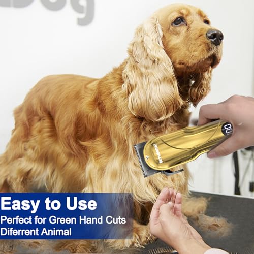 PETWORTHY Quiet Dog Grooming Kit - 2000mAh Dog Clippers for Heavy Thick Hair Coats, Waterproof Rechargeable Cordless Clippers, Safe and Easy to Clean Pet Grooming - Thumbnail 6
