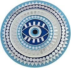 IJYA Handmade Wal Decor Art Nazar Protector EVIL EYE Dream Catcher in Lipan Style Wall Decor Gujarati Rajasthani 12 X 12 Inch Art Mud Mirror Painting Perfect Choice for Gifting