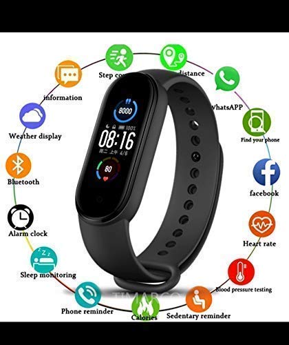 Image of (𝟏𝟎 𝐘𝐞𝐚𝐫𝐬 𝐖𝐚𝐫𝐫𝐚𝐧𝐭𝐲 Smart Fitness Band with Heart Rate Monitor Activity and Step Tracker Calorie and Sleep Monitor Waterproof Bluetooth Smartwatch for Men and Women