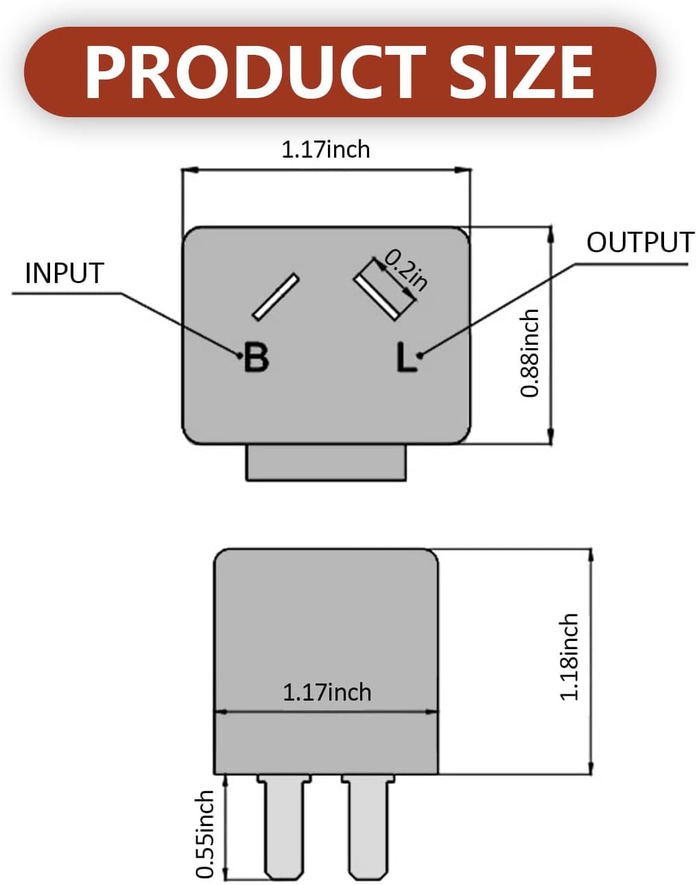Pack-4 Adjustable LED Electronic Flasher Relay, 2 Pin Electronic Turn Signal Flasher Relay, 12V Electronic Automotive Replacement Flashers for Most Cars (Black)