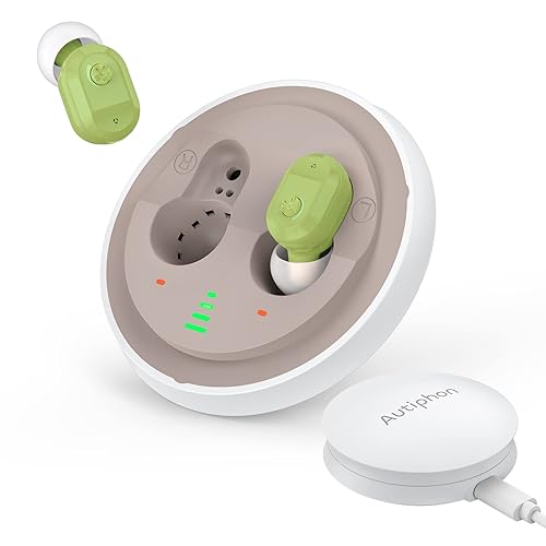 Audífonos Autiphon serie U0 recargables digitales para adultos mayores con cancelación de ruido, diseño patentado para un fácil funcionamiento, 1