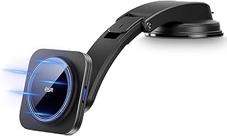ESR HaloLock Dashboard Magnetic Wireless Car Charger, Fast Charging, Compatible with MagSafe Car Charger, Dashboard Mount Compatible with Caseless iPhone 14/13/12 Series and Magnetic Cases, Black