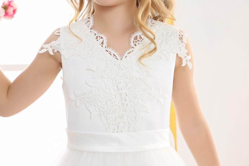 Bow Dream Vintage Long Tulle Flower Girl Dresses Kids Wedding Birthday First Communion: Clothing, Shoes & Jewelry