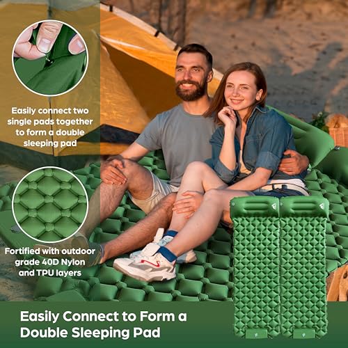 ROAMFREE Single Sleeping Pad for Camping - Ultralight & Portable Self Inflating Air Mat, Built-in Pillows & Foot Pump, Lightweight and Compact for Hiking, Backpacking - Includes Carry Bag, Repair Kit - Thumbnail 3