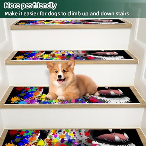 Peldaños de escalera de leopardo para proteger la madera interior en hogares con mascotas 6