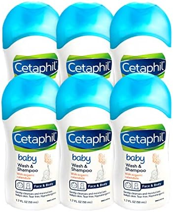 Baby Shampoo and Body Wash by Ceta phil, Travel size, Bulk, Tear free, Hypoallergenic, (Pack of 6), 1.7 fluid_ounces