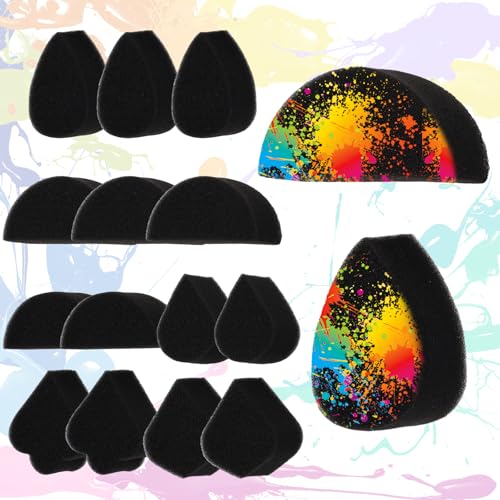 Lot de 14 éponges maquillage, éponges de peinture pour visage, maquillage professionnel, peinture corporelle, Halloween, Noël, fêtes, travaux artistiques, 6 formes